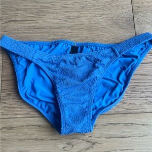 ViX Paula Hermanny-Firenze Fany Bottom Textured Blue Bikini Bottom for Women